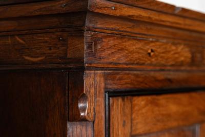 English George III Inlaid Oak Livery Cupboard