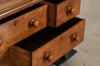 English George III Inlaid Oak Livery Cupboard