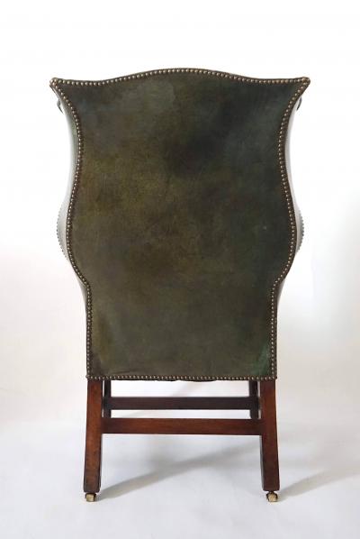 English George III Leather Wingback Armchair circa 1780
