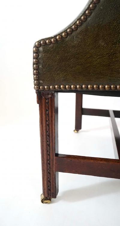English George III Leather Wingback Armchair circa 1780