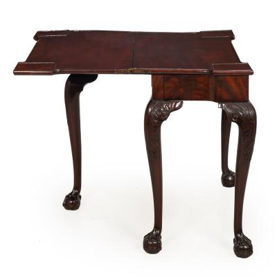 English George III Mahogany Gate Leg Card Game Table circa 1770