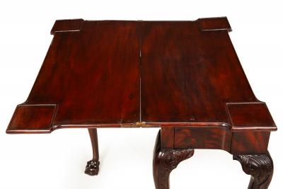 English George III Mahogany Gate Leg Card Game Table circa 1770