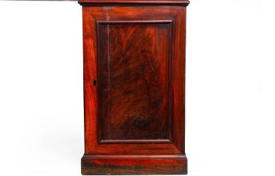 English George III Mahogany Leather Pedestal Rent Writing Desk ca 1800