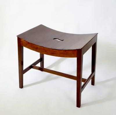 English George III Mahogany Saddle Seat Hall Bench circa 1790