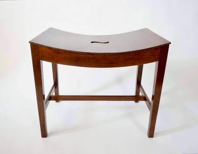 English George III Mahogany Saddle Seat Hall Bench circa 1790
