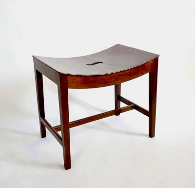 English George III Mahogany Saddle Seat Hall Bench circa 1790