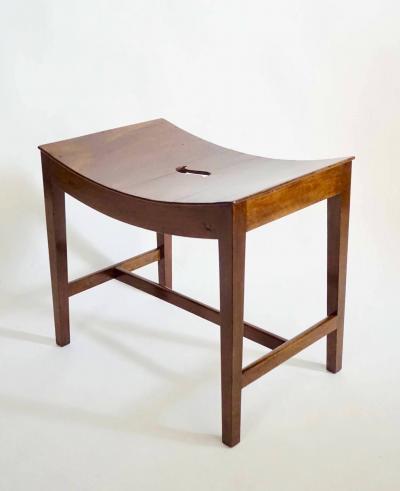 English George III Mahogany Saddle Seat Hall Bench circa 1790