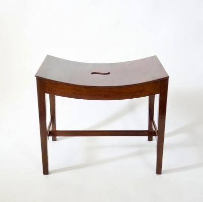 English George III Mahogany Saddle Seat Hall Bench circa 1790