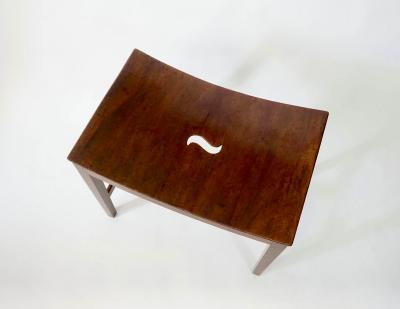 English George III Mahogany Saddle Seat Hall Bench circa 1790