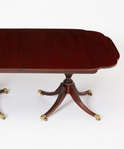 English George III Style Mahogany Double Pedestal Extending Dining Table