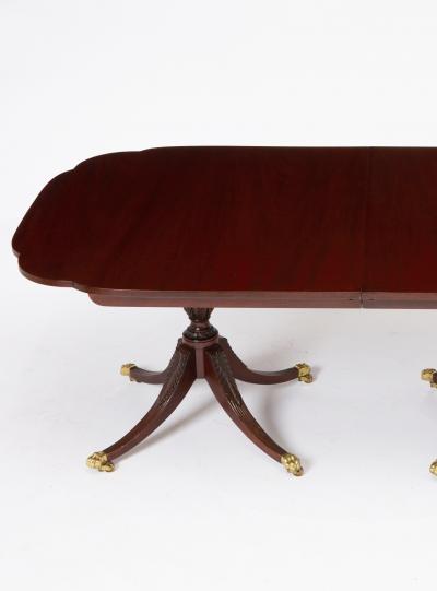 English George III Style Mahogany Double Pedestal Extending Dining Table