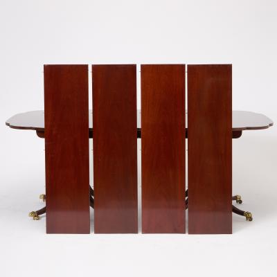 English George III Style Mahogany Double Pedestal Extending Dining Table