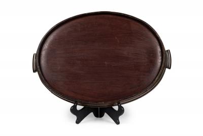 English George III Style Mahogany and Brass Banded 2 Handled Butlers Tray