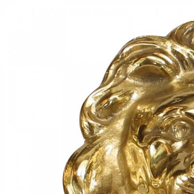 English Georgian Brass Lion Door Knockers