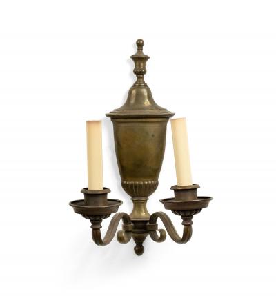 English Georgian Brass Urn Wall Sconce