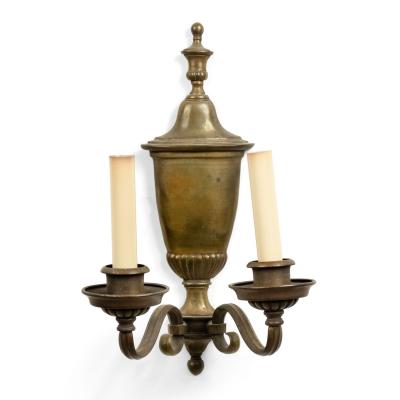 English Georgian Brass Urn Wall Sconce