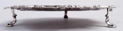 English Georgian Classical Sterling Silver Shell Scroll Salver 1772