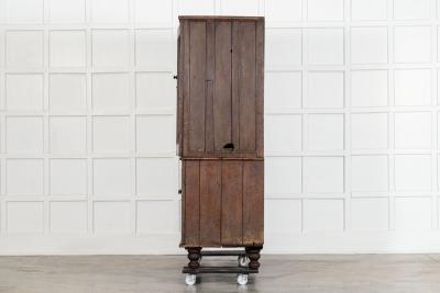 English Georgian Country Scrumble Grained Pine Housekeepers Cupboard