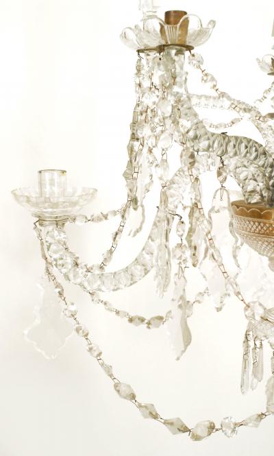 English Georgian Crystal and Brass Chandelier