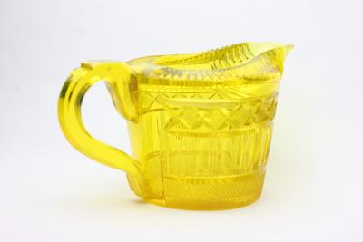 English Georgian Cut Glass Canary Color Pitcher 1820 England Ireland