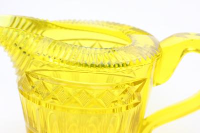English Georgian Cut Glass Canary Color Pitcher 1820 England Ireland