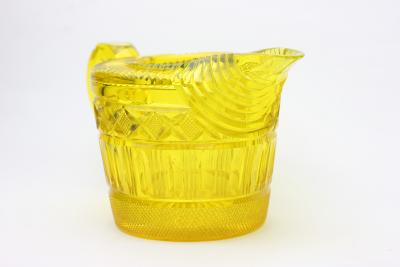 English Georgian Cut Glass Canary Color Pitcher 1820 England Ireland