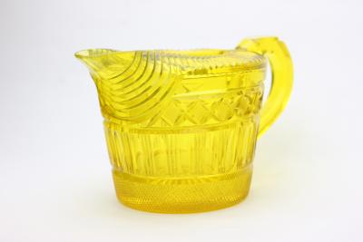 English Georgian Cut Glass Canary Color Pitcher 1820 England Ireland