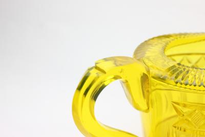 English Georgian Cut Glass Canary Color Pitcher 1820 England Ireland