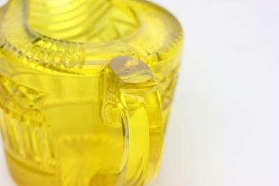 English Georgian Cut Glass Canary Color Pitcher 1820 England Ireland