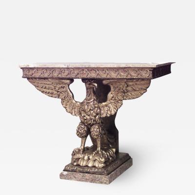 English Georgian Gilt Wood Eagle Console Table