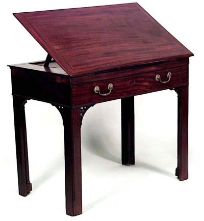 English Georgian Mahogany Architects Desk