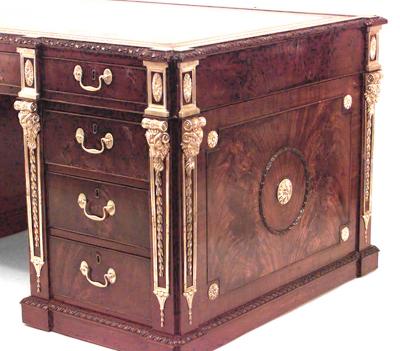 English Georgian Mahogany Kneehole Desk