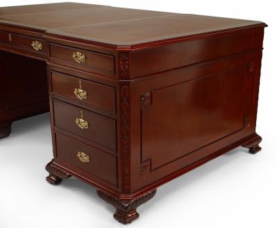 English Georgian Mahogany Partner s Desk
