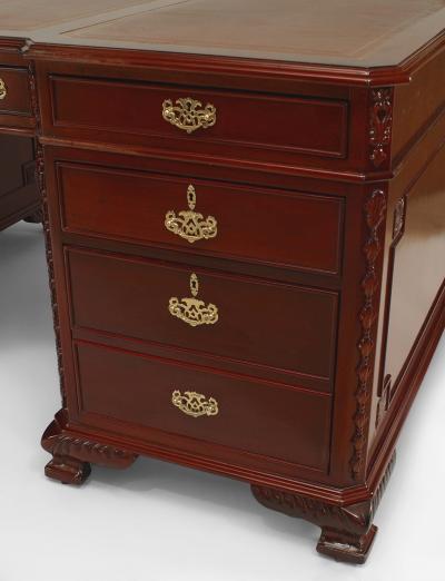 English Georgian Mahogany Partner s Desk