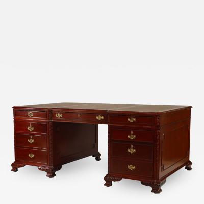 English Georgian Mahogany Partner s Desk