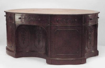 English Georgian Mahogany Partners Desk