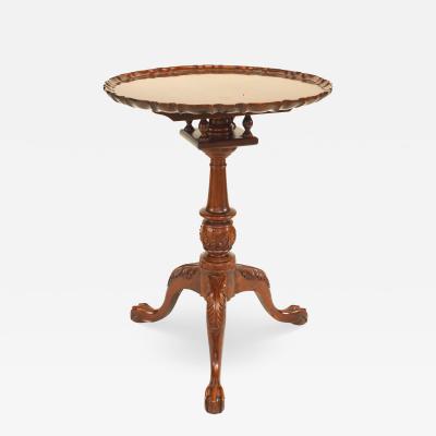 English Georgian Mahogany Scalloped End Table