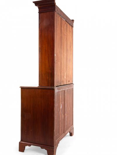 English Georgian Mahogany Secretary Cabinet