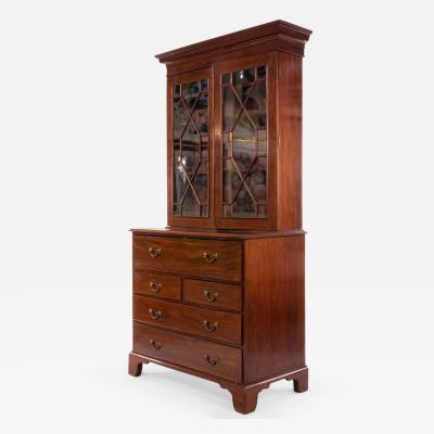 English Georgian Mahogany Secretary Cabinet