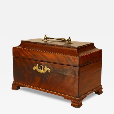 English Georgian Mahogany Tea Caddy Box