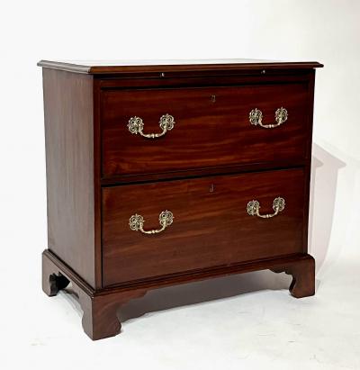 English Georgian Mahogany Two Drawer Bachelors Chest circa 1760