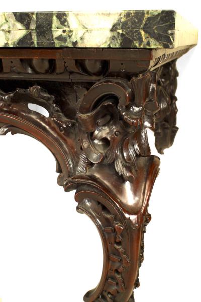 English Georgian Mahogany and Marble Top Console Table
