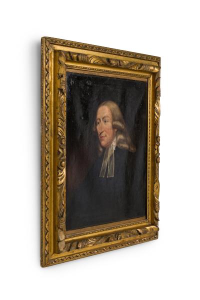 English Georgian Man in Black Portrait