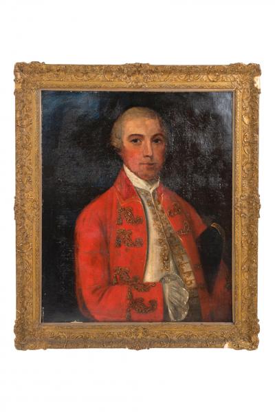 English Georgian Man in Red Coat Portrait