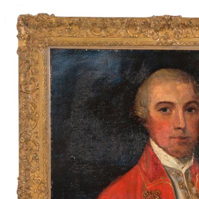 English Georgian Man in Red Coat Portrait