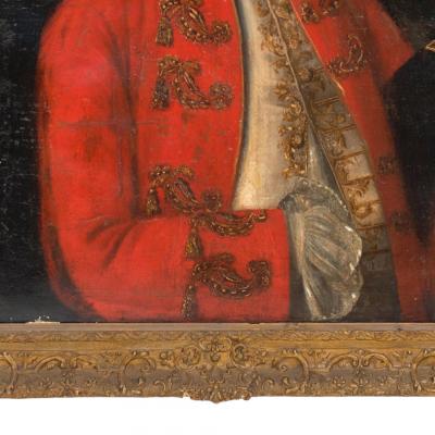 English Georgian Man in Red Coat Portrait