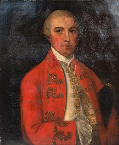 English Georgian Man in Red Coat Portrait
