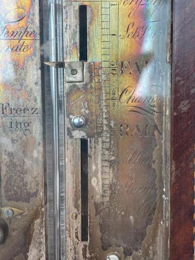 English Georgian Narrow Mahogany Case Wall Barometer