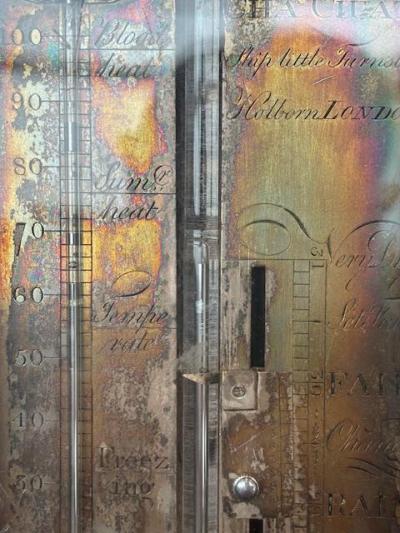 English Georgian Narrow Mahogany Case Wall Barometer