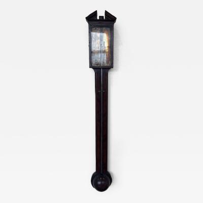 English Georgian Narrow Mahogany Case Wall Barometer